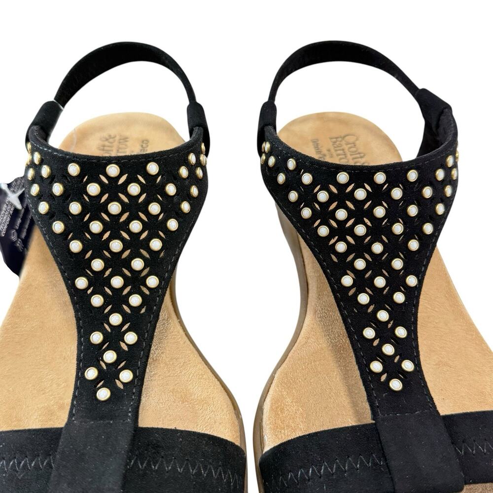 CROFT & BARROW Ortholite Comfort Women's Black & Diamanté Sandals Size /8 - Picture 9 of 12